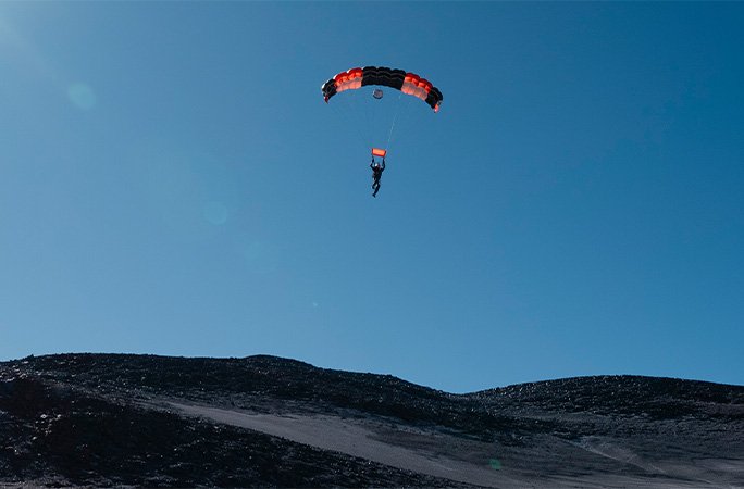 Daredevil lands record-breaking skydive on top of the world’s highest volcano